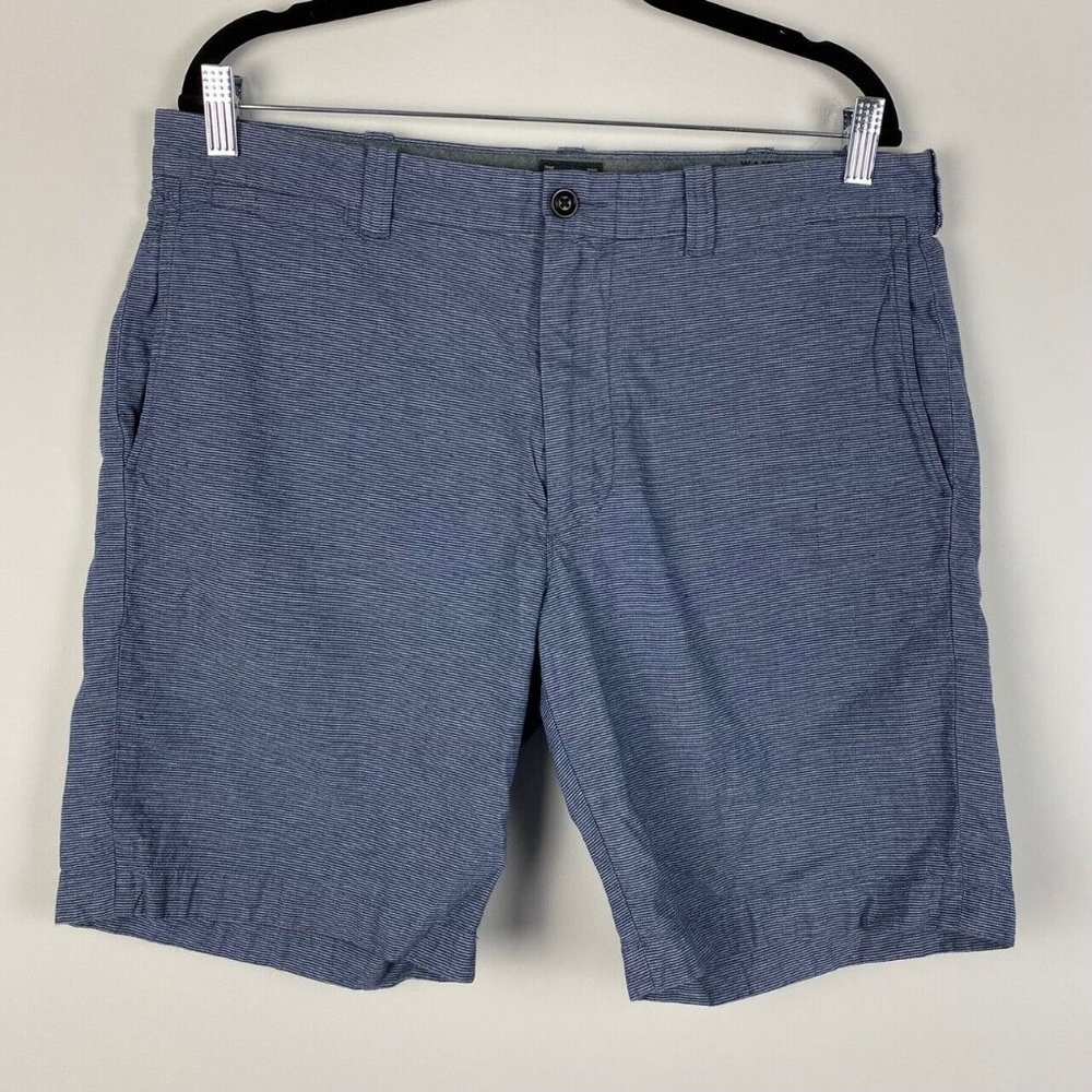 J. Crew Stanton Chino Shorts Baird McNutt Linen Blend Blue Size 35 / 9" Inseam